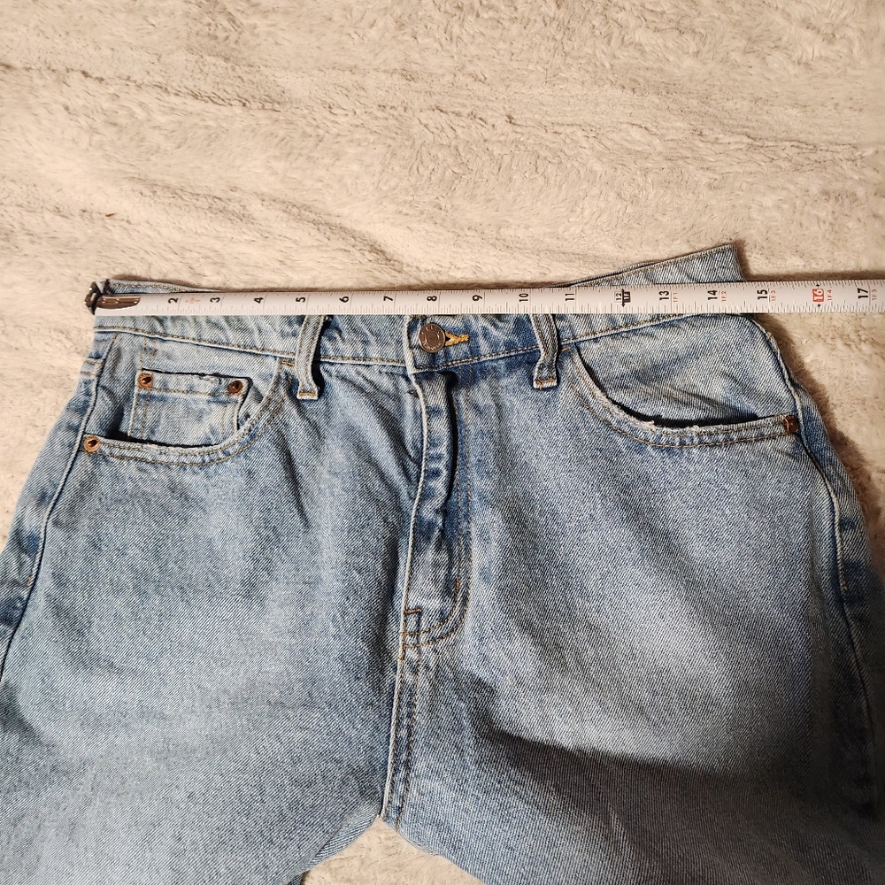 Cello Jr Womems Sz 9 Jeans Distressed  Straight Leg Split Hem High Rise Light - Picture 6 of 12